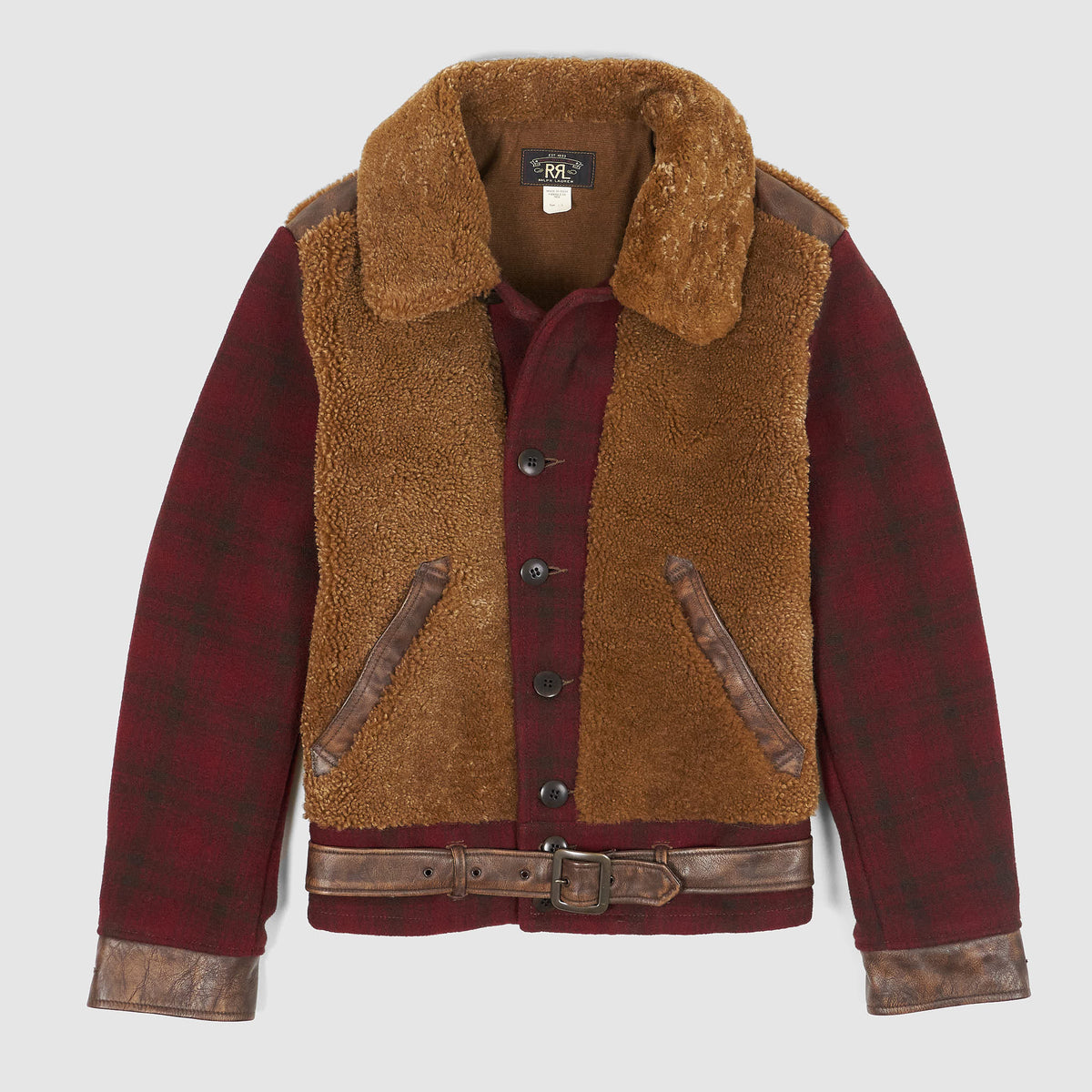 Double RL Wool Plaid Grizzly Jacket