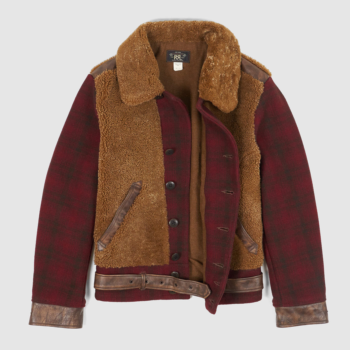 Double RL Wool Plaid Grizzly Jacket