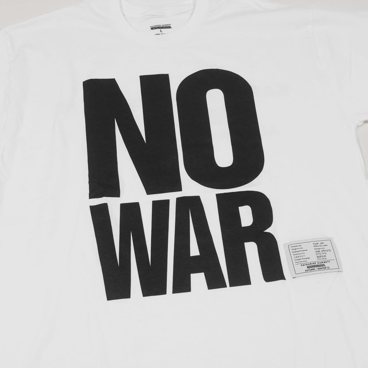 Neighborhood x Katharine Hamnett «No War» Crew Neck T-Shirt