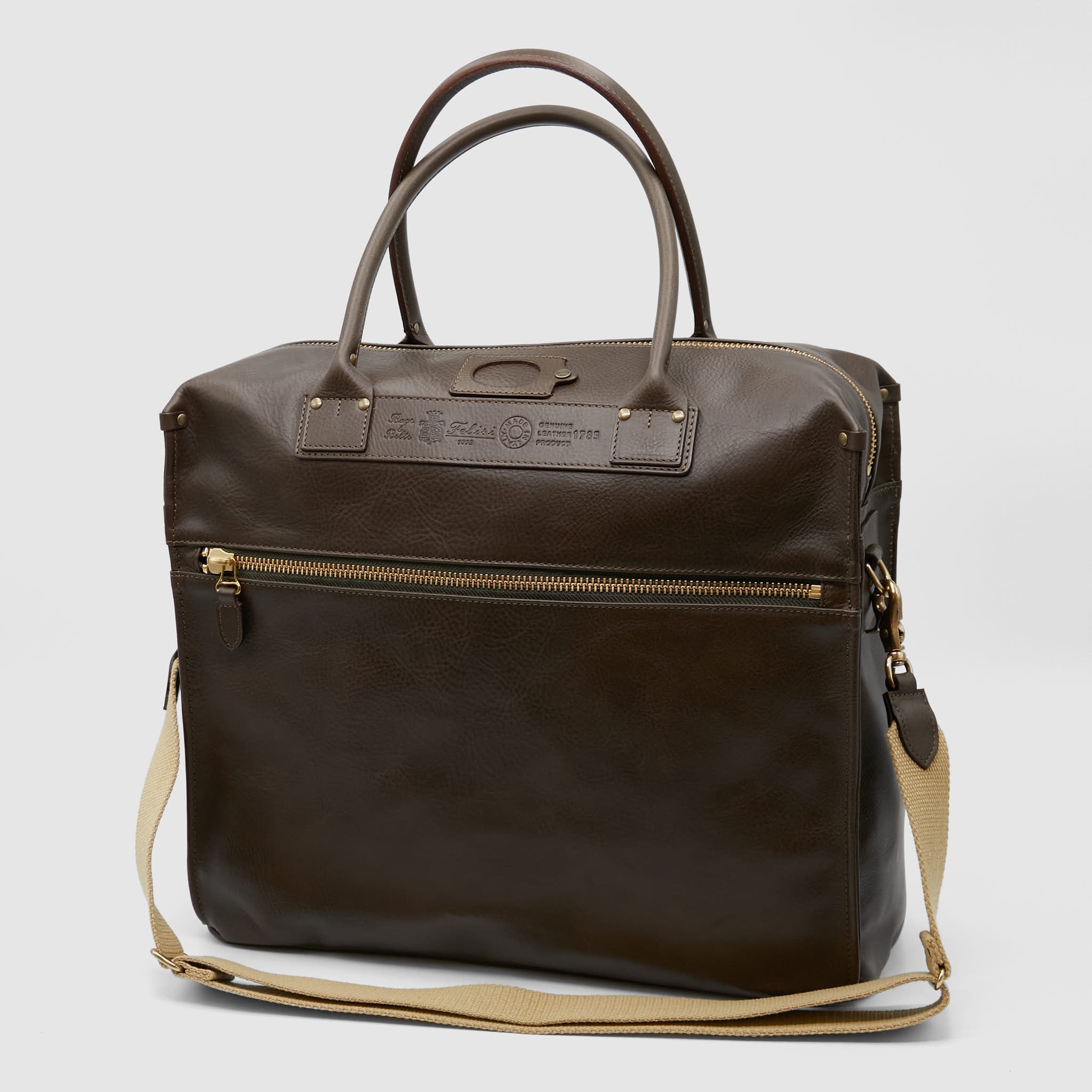 Felisi Leather Double Carrying Briefcase DeeCee style