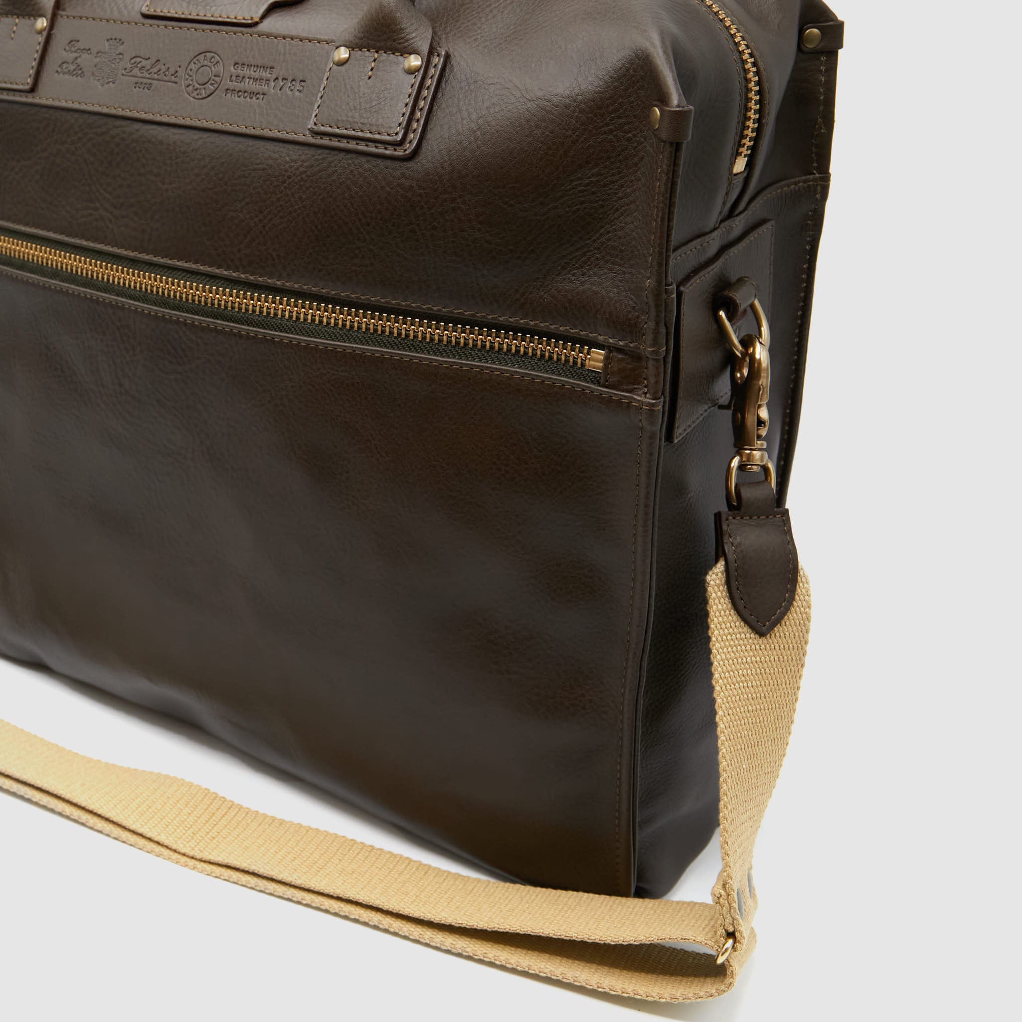 Felisi Leather Double Carrying Briefcase - DeeCee style