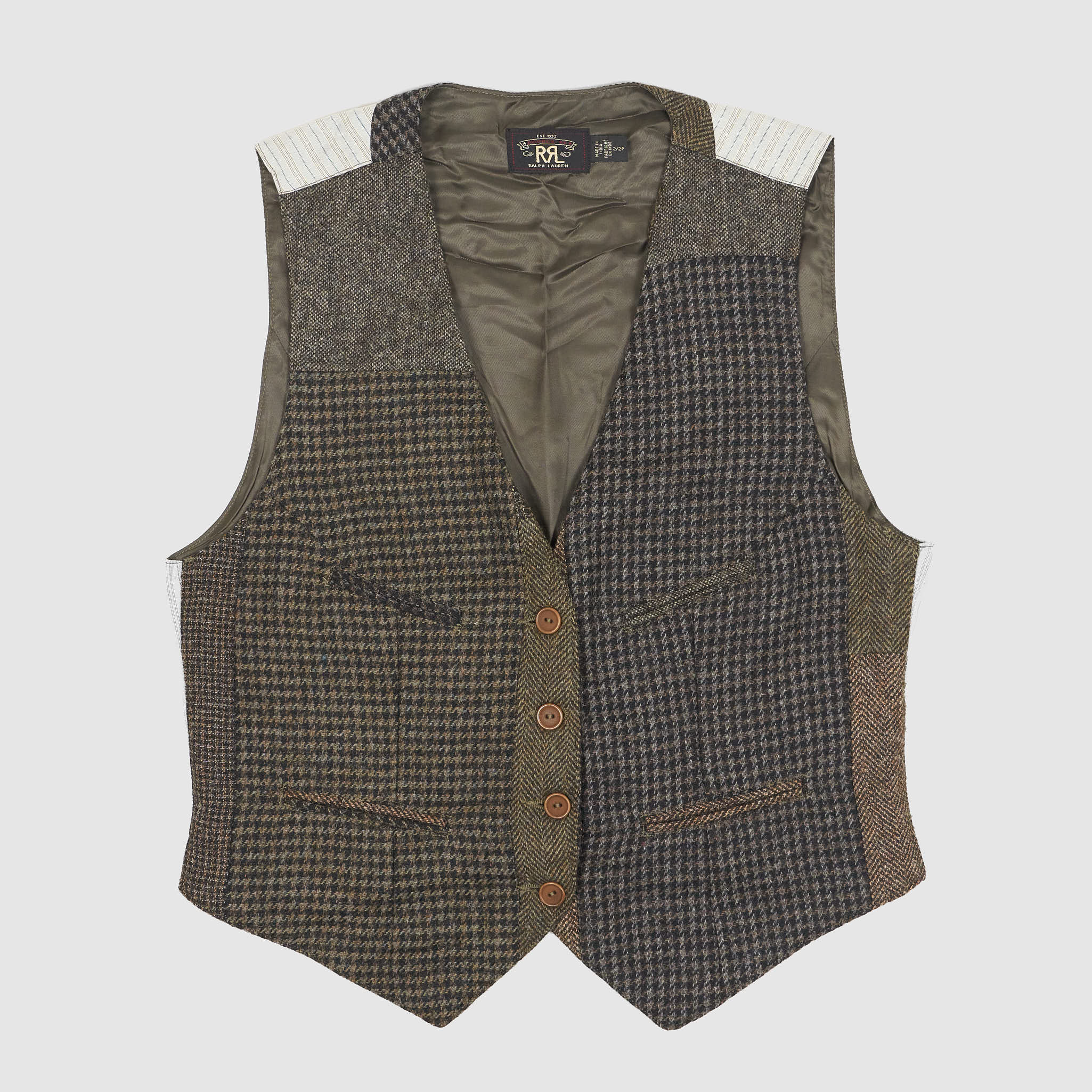 Double RL Ladies Lined Tweed Vest - DeeCee style