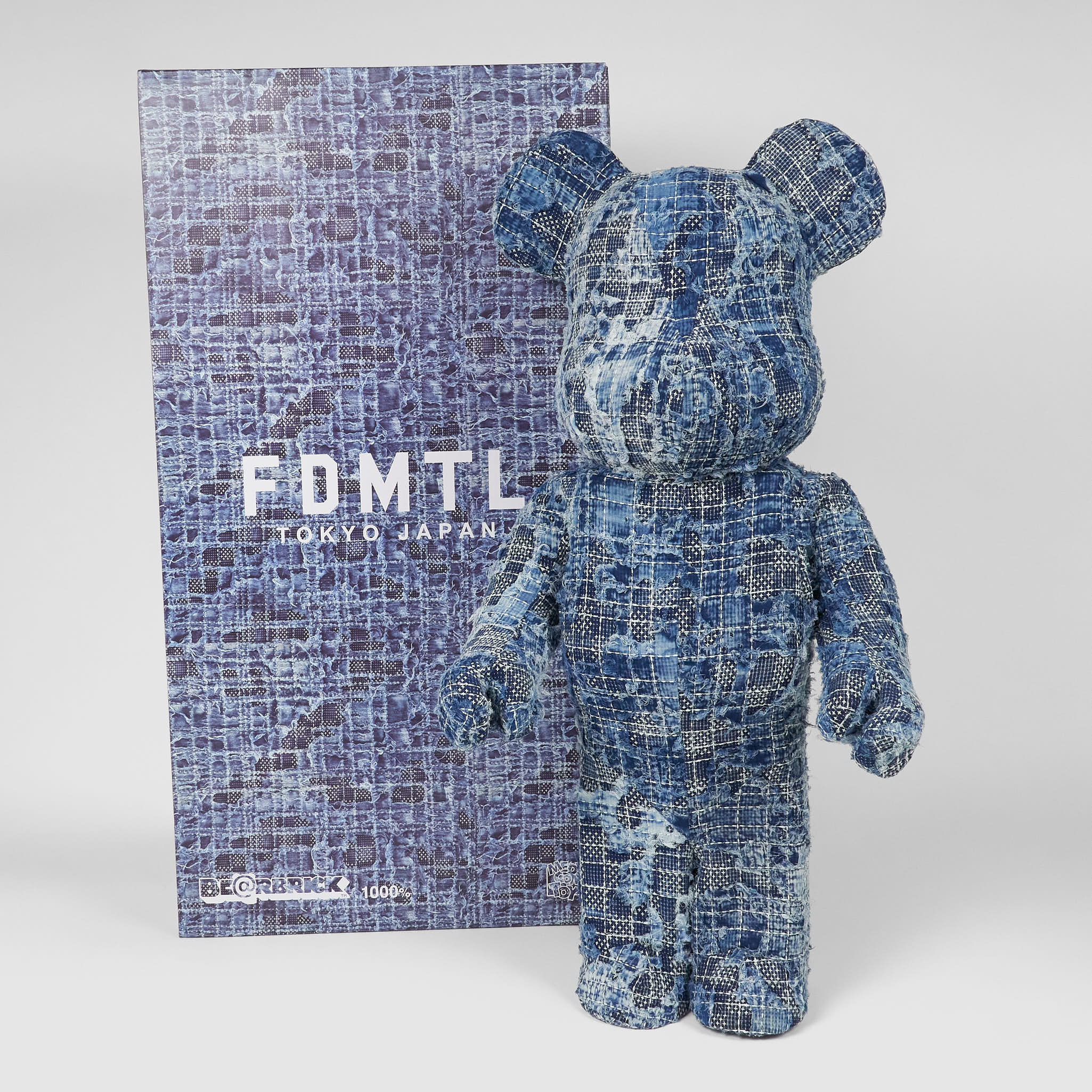 FDMTL x Medicom Toy BE@RBICK Boro Sashiko Covered 1000% - DeeCee style