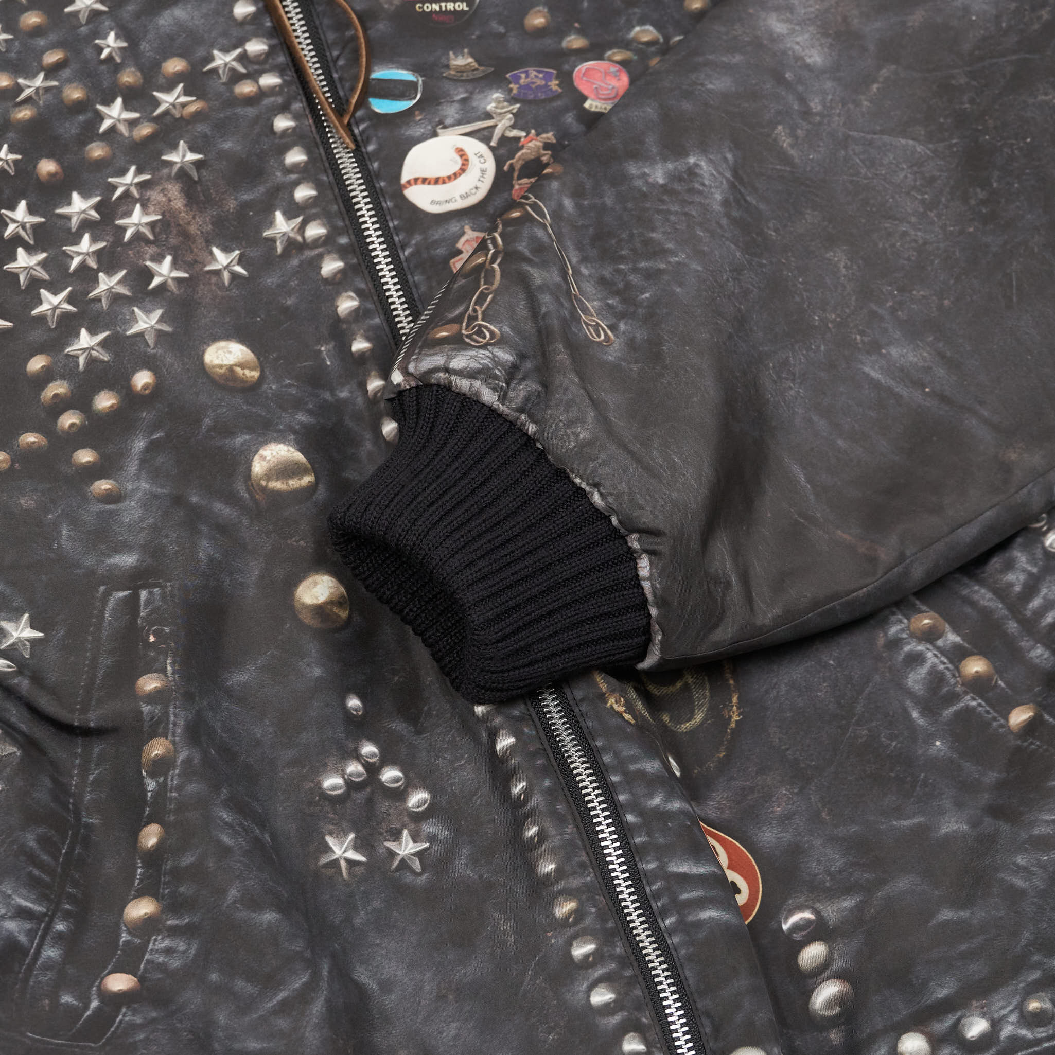 Neighborhood Printed Studs Riders Jacket - DeeCee style