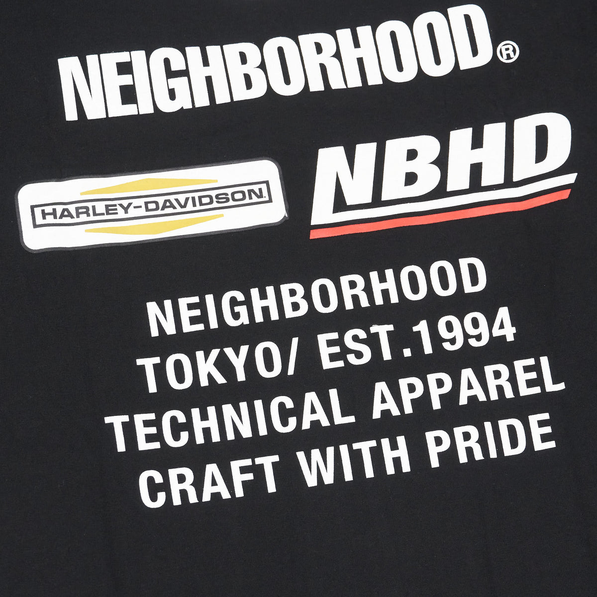 Neighborhood x Harley Davidson Skeleton Long Sleeve Crew Neck T-Shirt