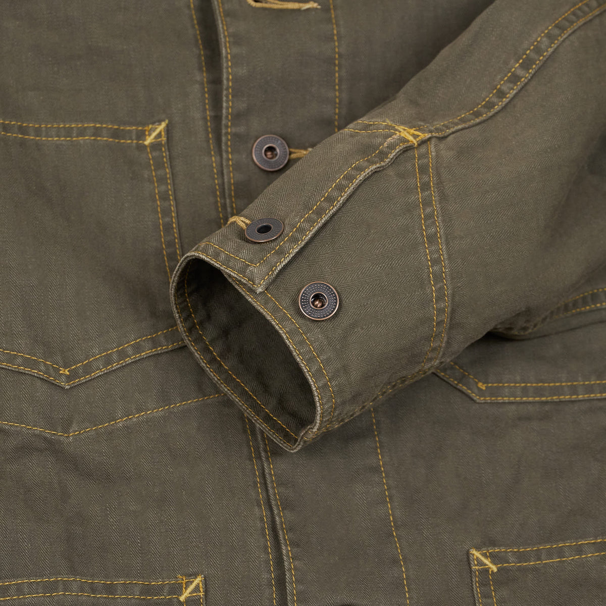 Double RL Linen-Cotton Herringbone Work Jacket