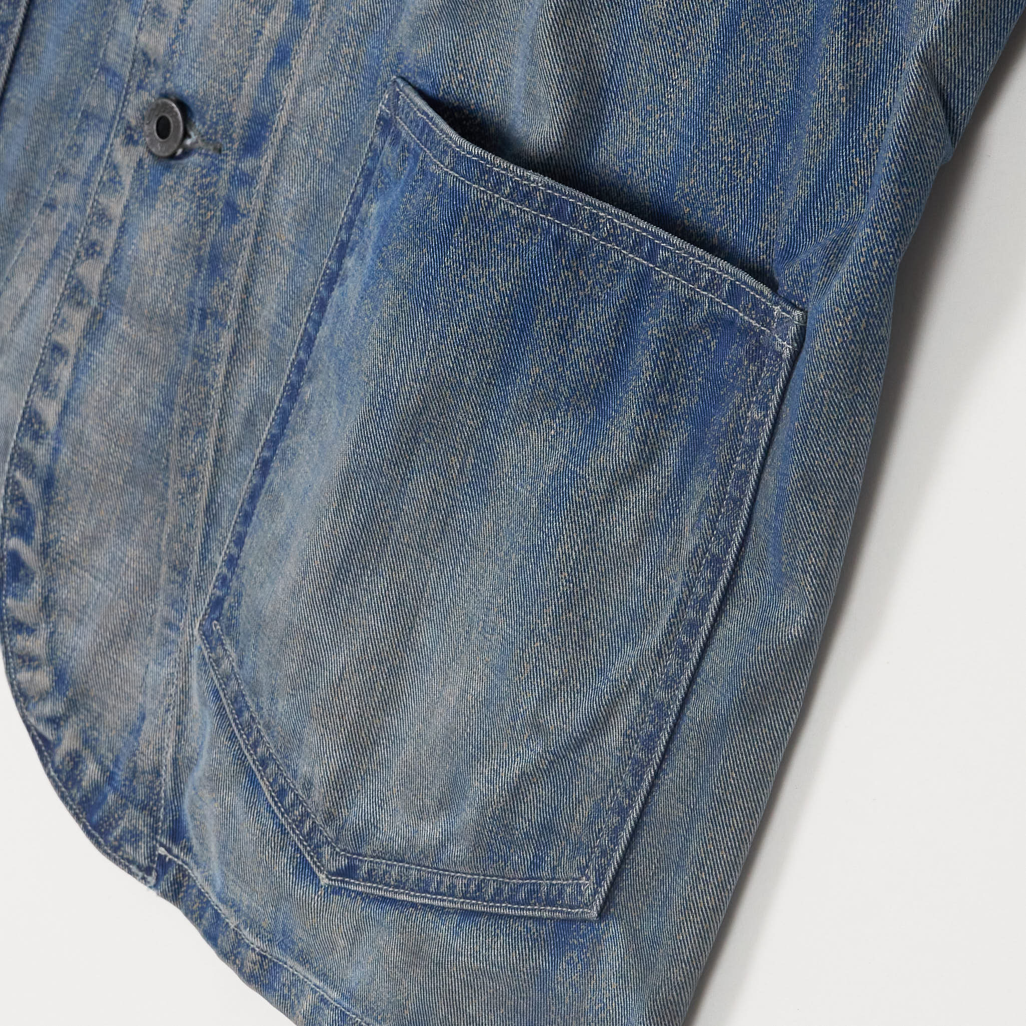 Double RL Railman Indigo Striped Twill Engineer Jacket - DeeCee style