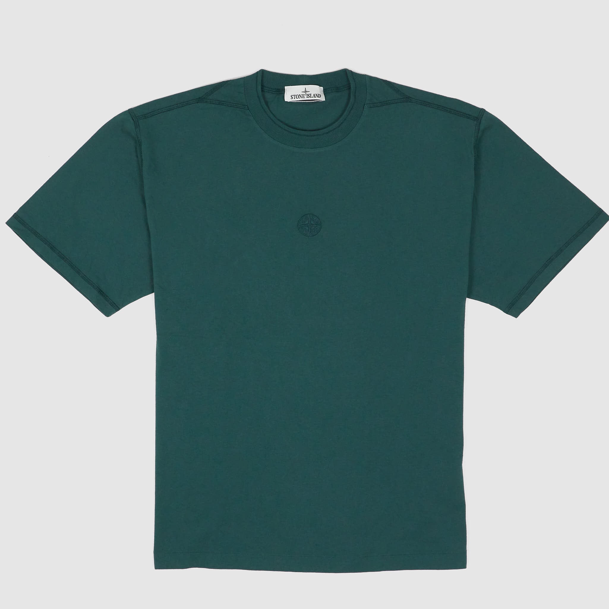 Stone Island Crew Neck Organic Cotton Embroidered Logo T-Shirt - DeeCee  style