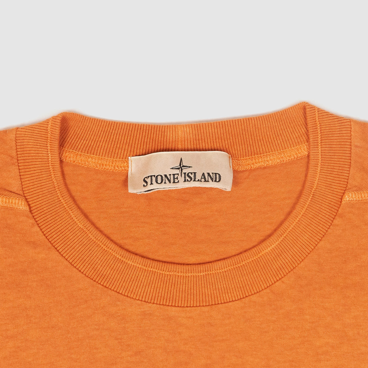 Stone Island Crew Neck Organic Cotton  Embroidered  Logo T-Shirt