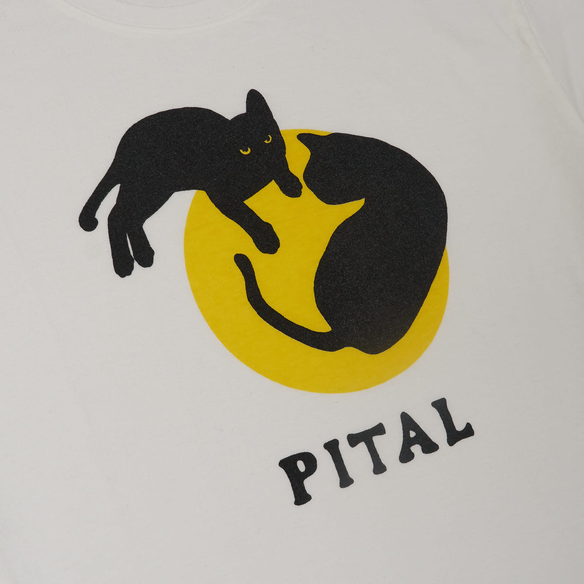 Kapital Short Sleeve Crew Neck Cats on Moon T-Shirt