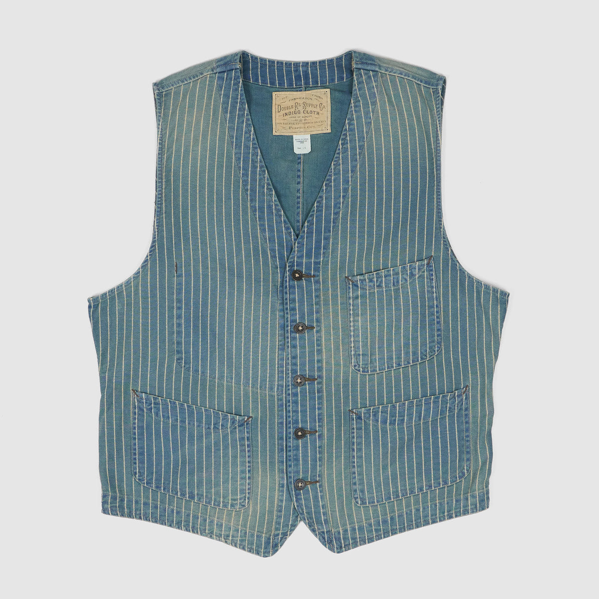 Double RL Dotted  Striped Twill Vest