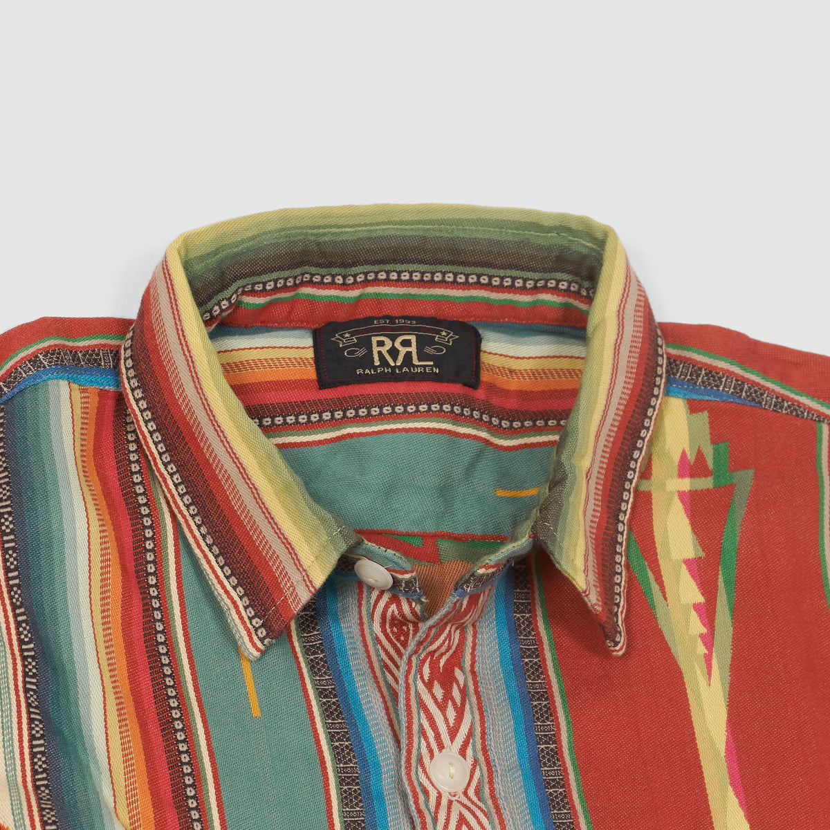 Double RL Long Sleeve Native Striped Jacquard Work Shirt