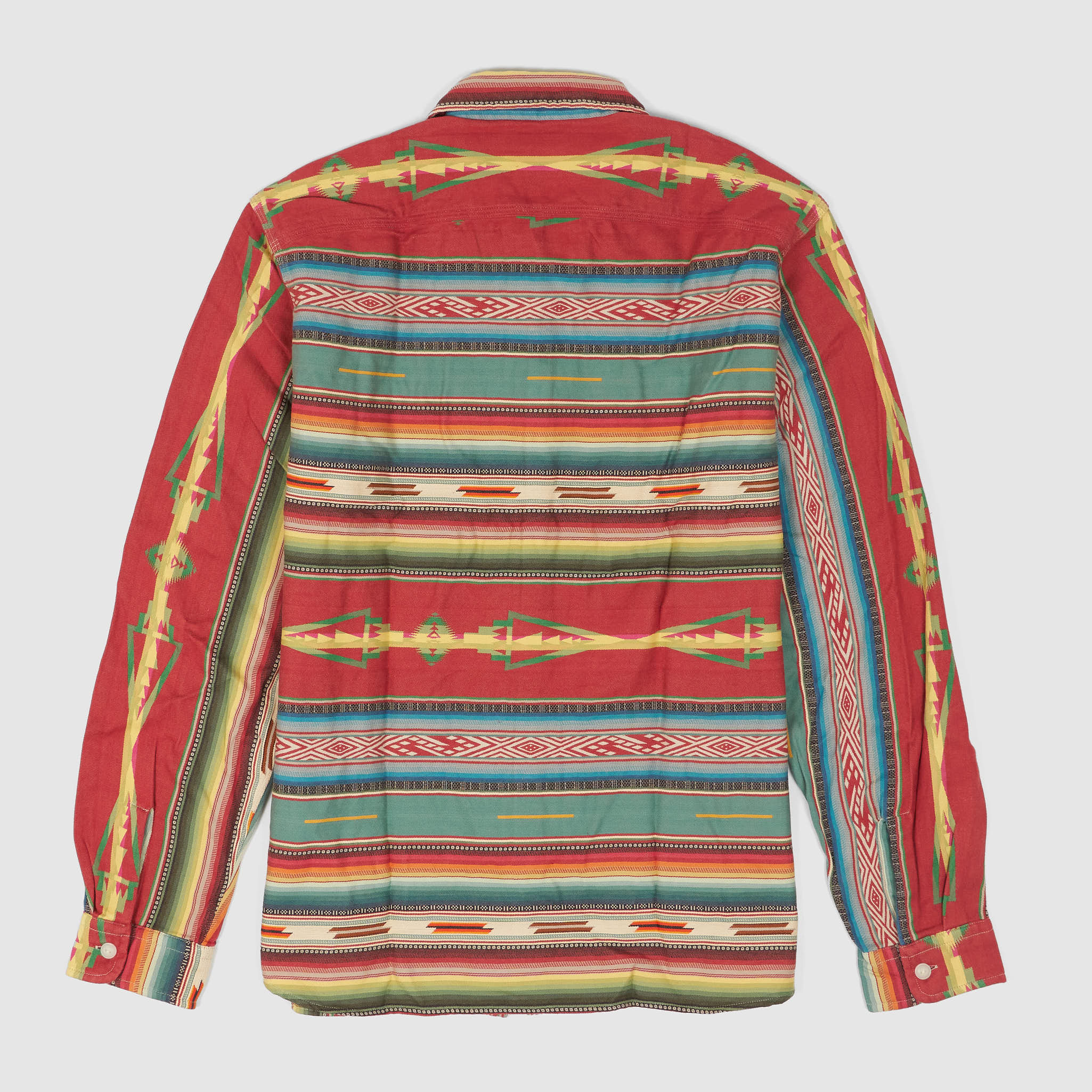 Double RL Long Sleeve Native Striped Jacquard Work Shirt - DeeCee 