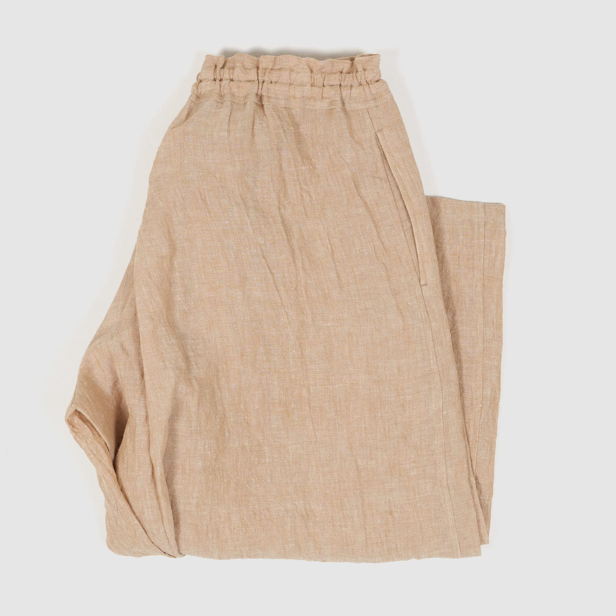 Vlas Blomme Ladies  Cropped Wide Fitted Linen Pants