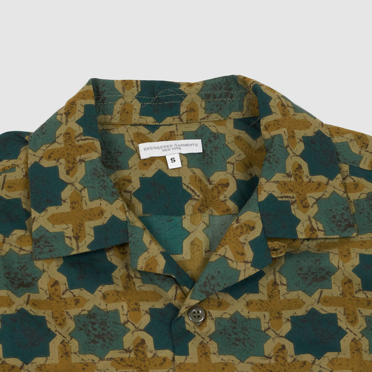 Engineered Garment Long Sleeve Camp Collar Batik Shirt