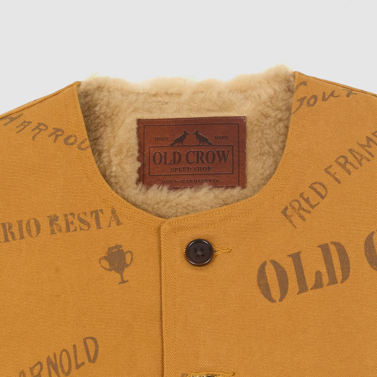 Old Crow Speed Shop by Glad Hand &amp; Co. Canvas Shearling Vest