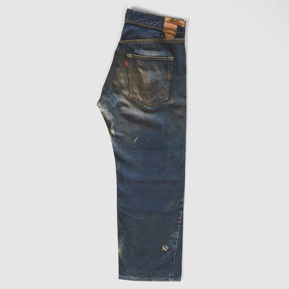 Junya Watanabe Man X Levi&#39;s 5-Pocket Printed Denim Heavy Distressed Jeans UNISEX