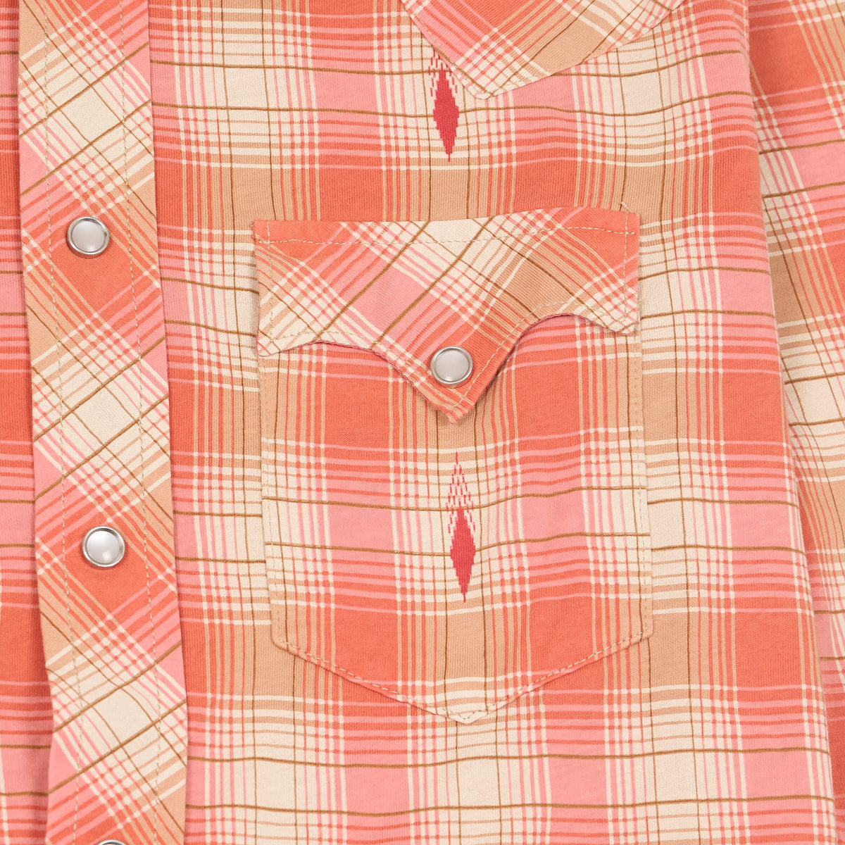 Double RL Long Sleeve Plaid Jersey Western Shirt