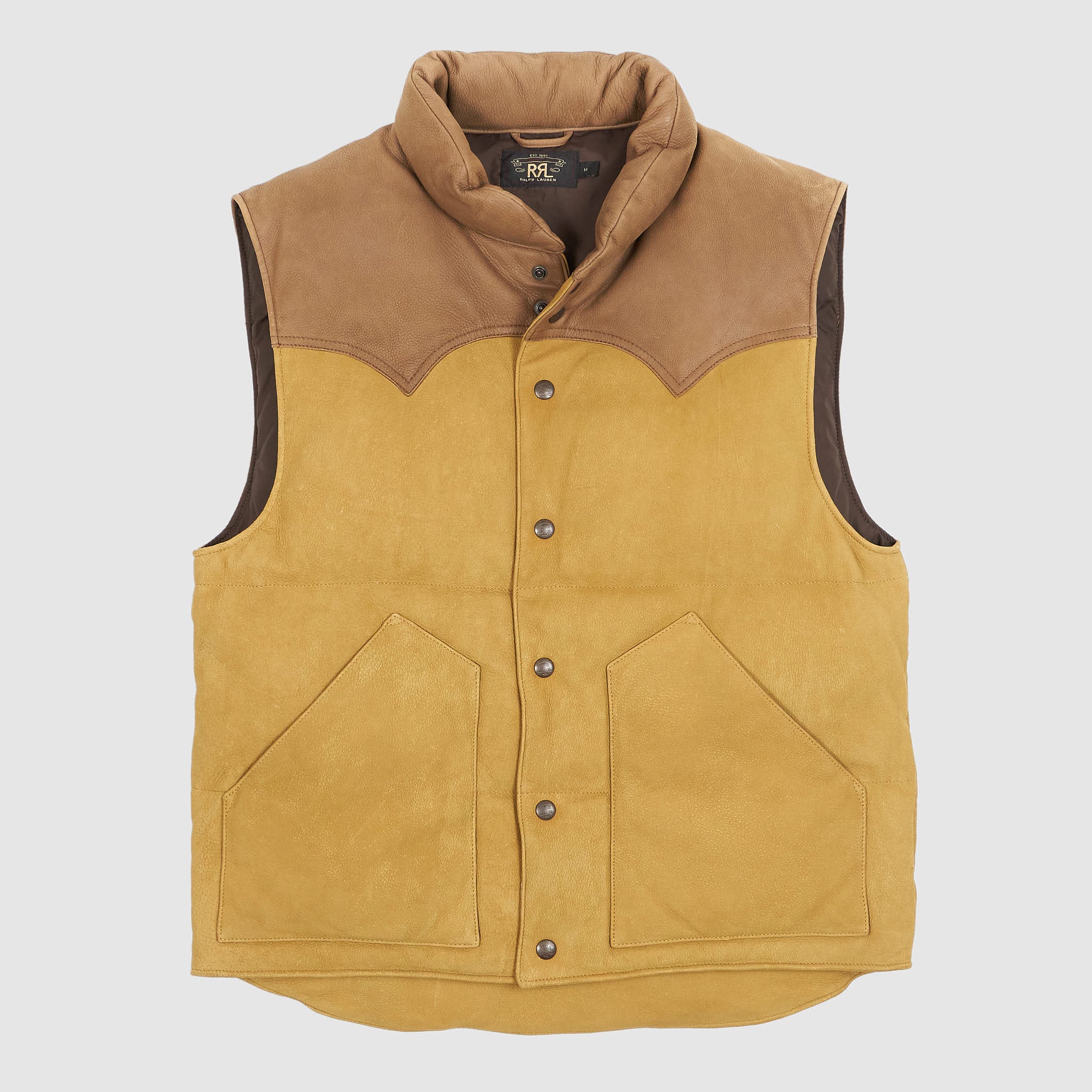 Double RL Leather Down Vest - DeeCee style