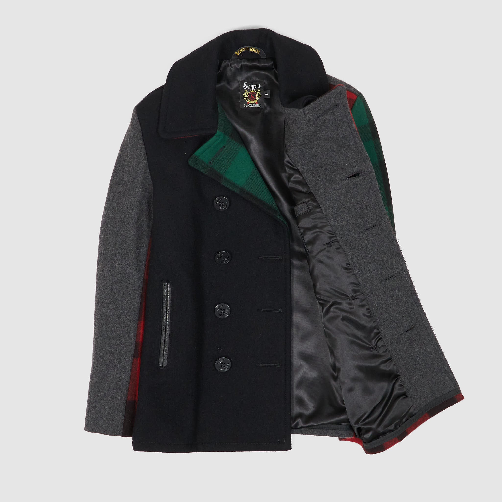 Schott clearance patchwork peacoat