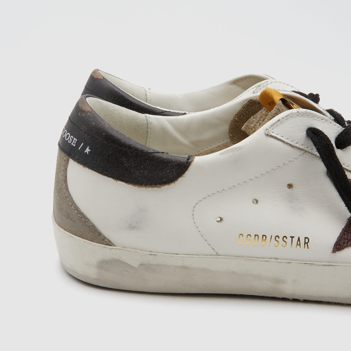 Golden Goose White Burgundy Suede and Napa Leather Superstar Sneakers