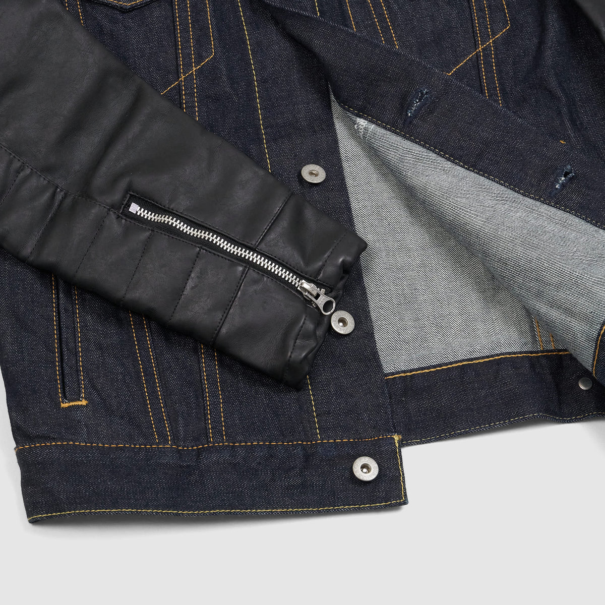 Junya Watanabe Man x Levi&#39;s® Denim Trucker Jacket with Leatherette Sleeves