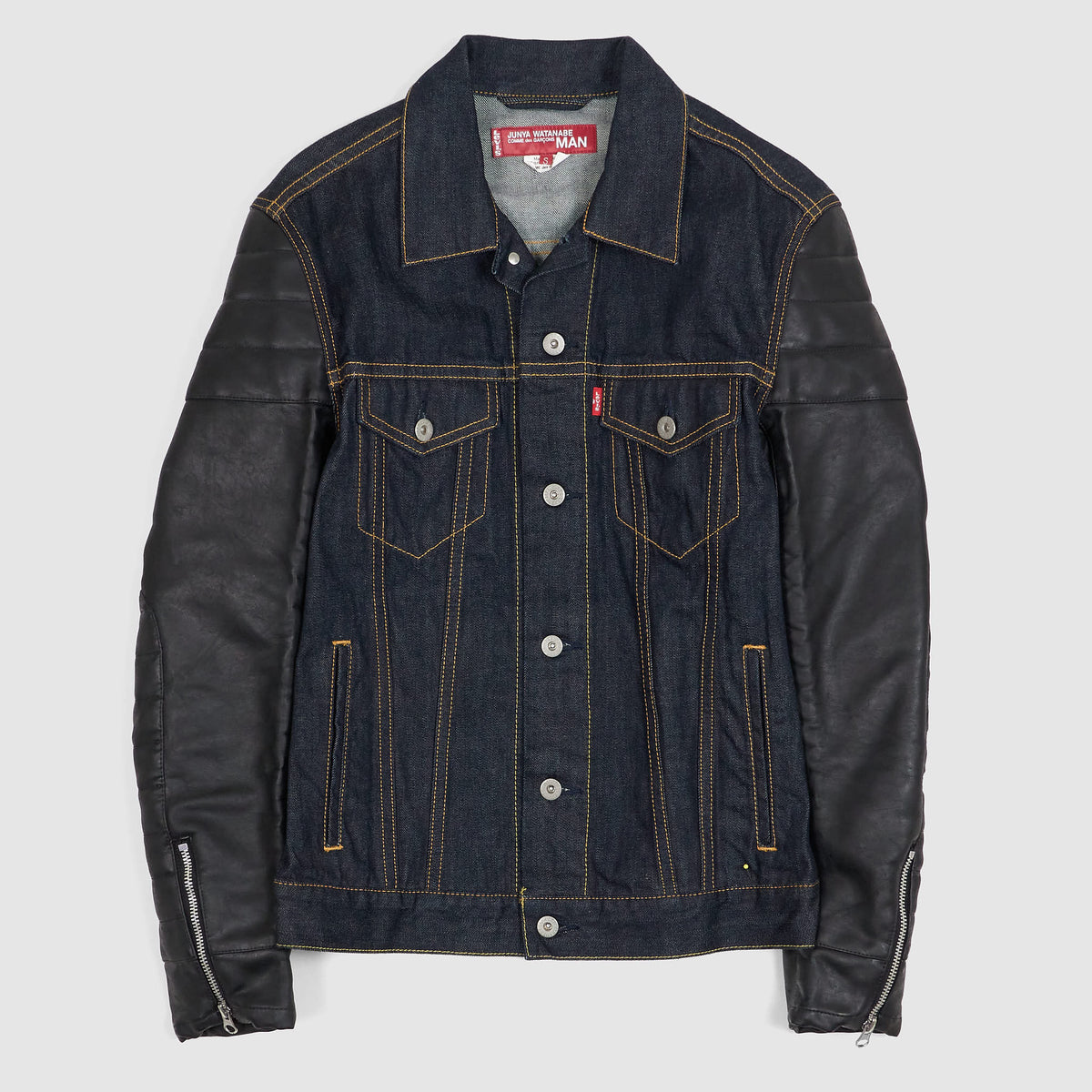 Junya Watanabe Man x Levi&#39;s® Denim Trucker Jacket with Leatherette Sleeves