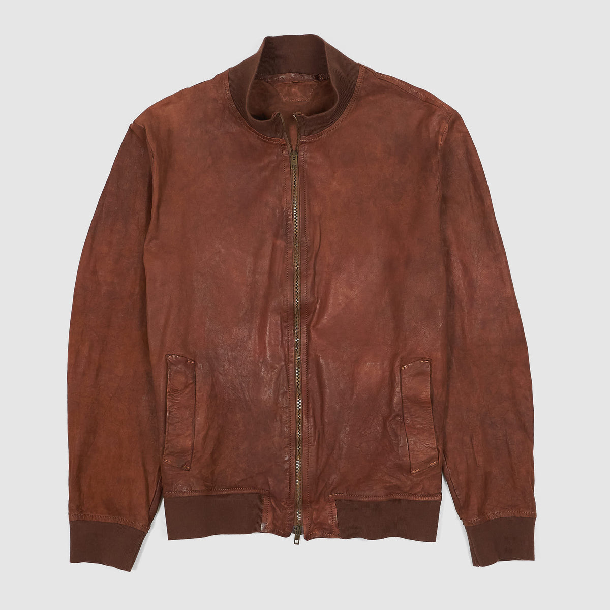 Salvatore Santoro Unlined Washed Leather Lumber Jacket