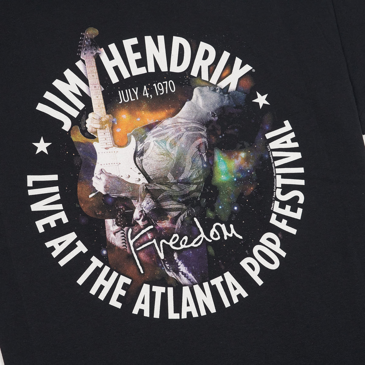 Jimi Hendrix Antlanta  Festival 1970 Crew Neck Basic Classic Rock T-Shirt