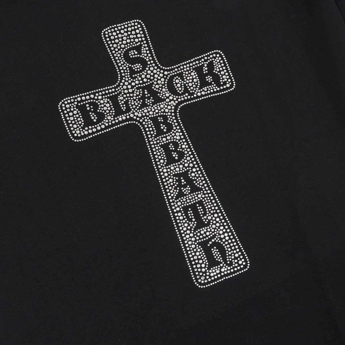 Black Sabbath Cross Diamante Rock Crew Neck T-Shirt