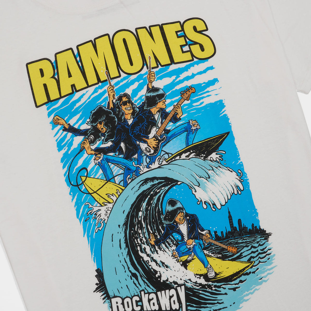Ramones Rockaway Beach Crew Neck Rock T- Shirt