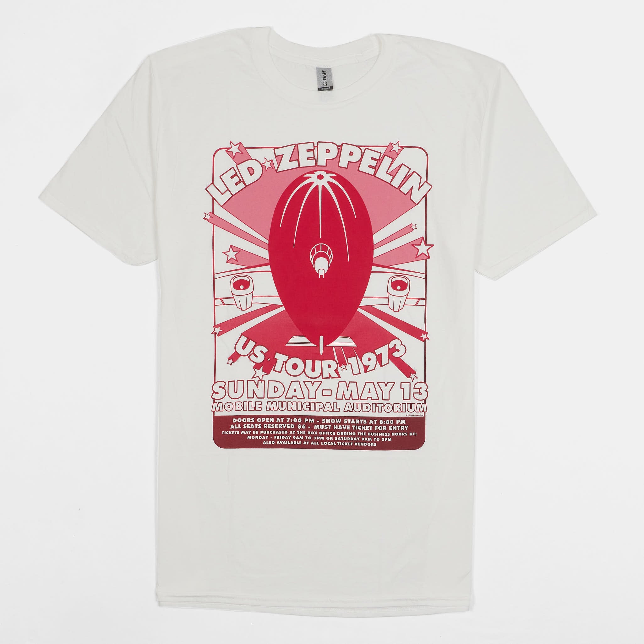 Led zeppelin 1973 2025 tour t shirt