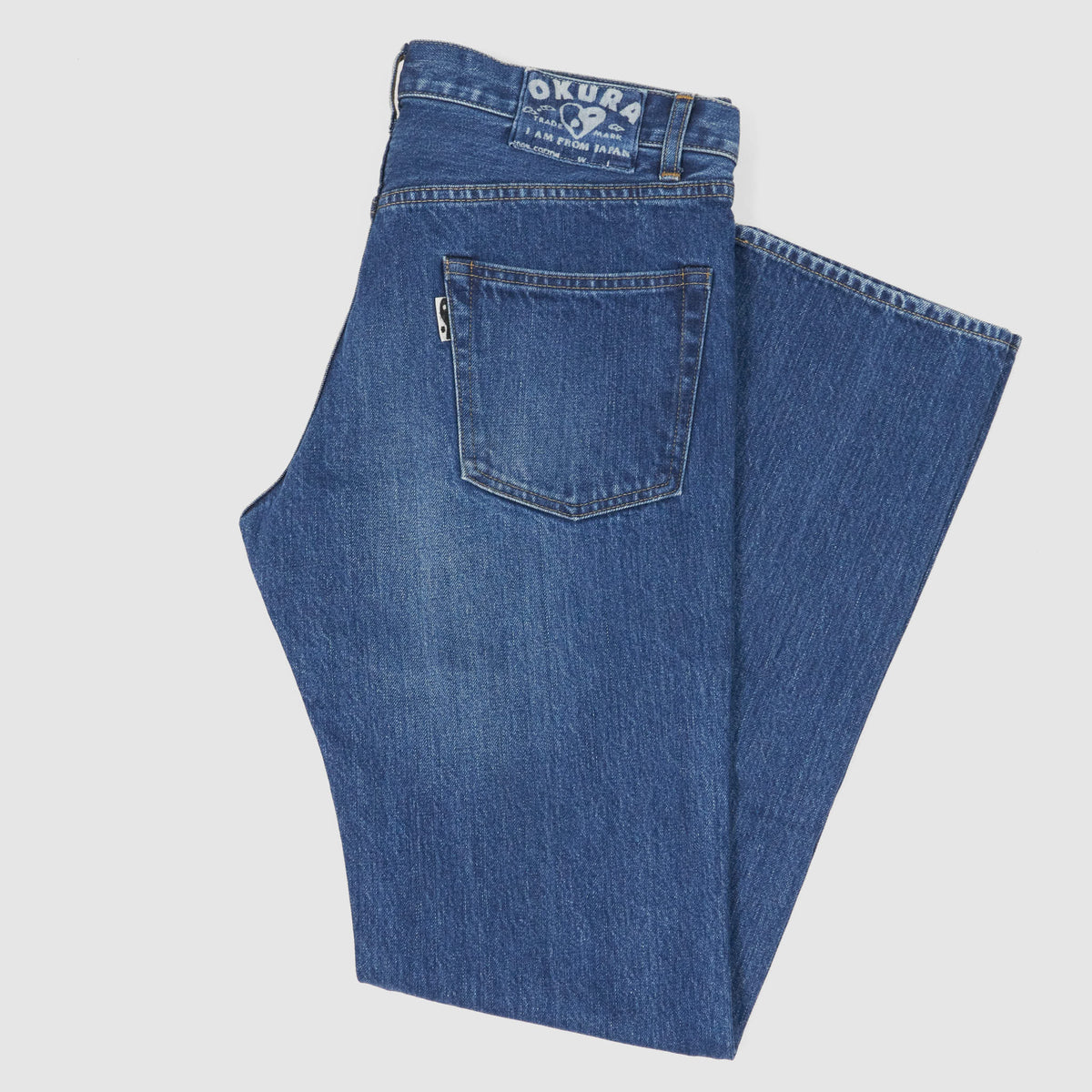 Blue Blue Japan 5-Pocket Okura Heavy Washed Blue Jeans