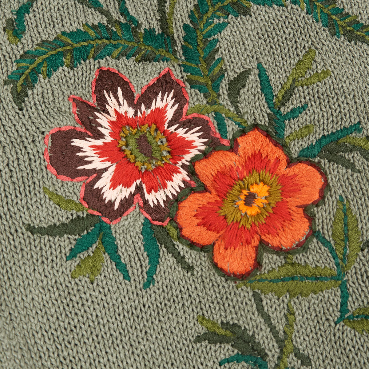 Junya Watanabe Man Cotton Embroidered Flowers Cardigan