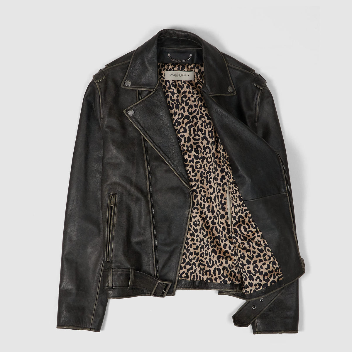 Golden Goose Distressed Bull Leather Jacket