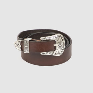 Double RL Studed Western Leather Belt With Buckle - DeeCee style