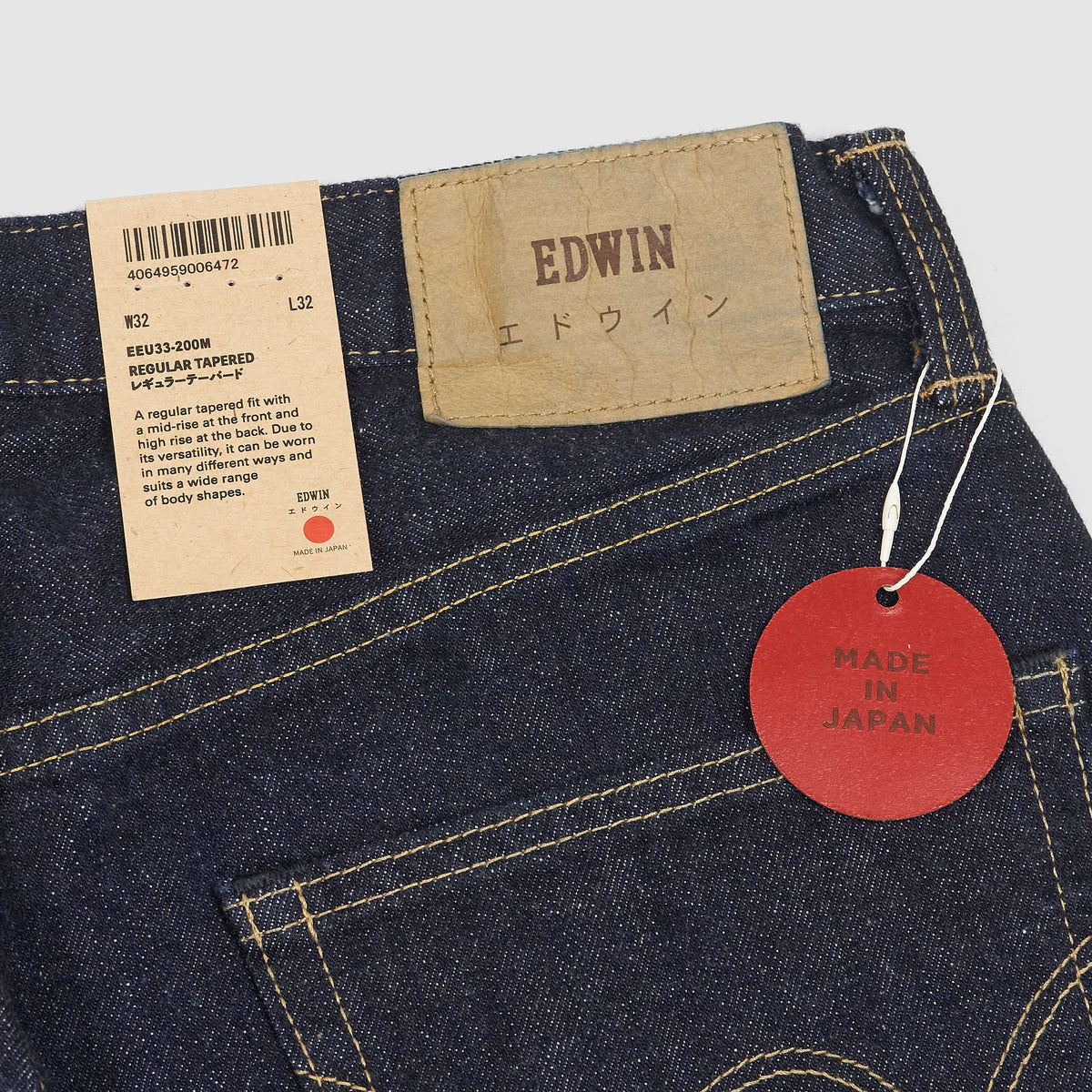 Edwin Regular Tapered Rinsed Denim Selvage Jeans