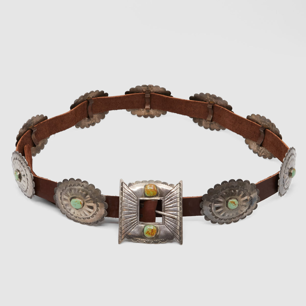 Vintage Jewelry Navajo Sterling Silver Handmade Concho Belt