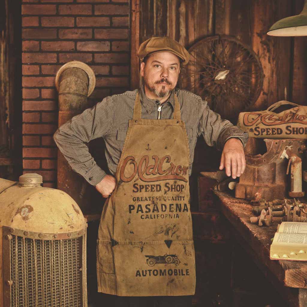 Old Crow Speed Shop by Glad Hand &amp; Co. Used Look Apron